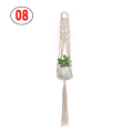Miniatyrbild 1 av 5: 2 st Macrame växt hängare vit handgjord bomullsrep inomhus utomhus hängande växtkruka 8