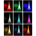 Miniatyrbillede 5 af 5: Eiffeltårnet Nattelys Skrivebord Soveværelse Dekoration LED Lampe Farverig Paris Mode Stil Akryl 10 Tommer Kage Topper Gave
