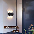 Miniatyrbillede 5 af 5: Moderne 6W LED indendørs væglampe, rektangulær op-ned spot væglampe, aluminium væglampe 3000K varmt hvidt lys, sort