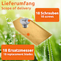 Miniatyrbillede 2 af 5: 18x Reserveblade Titaniumbelagt Rustfrit Stål Til Husqvarna Gardena Mcculloch Rob Flymo Yardforce Matrix Grizzly Brast