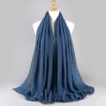 Miniatyrbilde 1 av 5: Ny mote Twill preget, plissert skjerf, bomull og lin hodeplagg, dame hodeplagg, skjerf blue