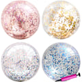 Pikkukuva 1 / 5: Jättimäinen rantapallo Glitter Sequin Ball Ilmapallo Kuplapallo, Läpinäkyvä repeytymätön pomppupallo, sisä- ja ulkoleikkeihin