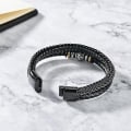 Miniatyrbild 4 av 5: Till min son - Älskar dig för alltid läderarmband, herrars flätade läderarmband armband