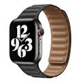 Miniatyrbillede 1 af 5: Magnetisk læderrem til IOS Watch Series, 42/44/45mm (sort)