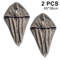 Miniatyrbild 1 av 2: 2-pack hårtorkningshanddukar, superabsorberande mikrofiberhårhandduk