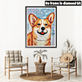 Miniatyrbild 2 av 5: DIY 5D Diamantmålning Komplett Kit Hund, Diamantbroderi Målning Djur efter Nummer Kit Tillbehör, Korsstygnsduk Vardagsrum Sovrum Vägg