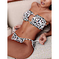 Miniatyrbild 3 av 5: Sexig Bikini Plisserad Bandeau Baddräkt Kvinnlig Baddräkt Kvinnor Mini Trosa Bikini Set Badkläder Snake Pattern M