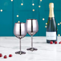 Miniatyrbilde 4 av 5: 2 stk rustfritt stål vinglass - Uknuselige vinglass for reiser, camping og basseng, 500 ml Silver