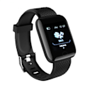 Miniatyrbillede 1 af 5: Smart armbånd beskedpåmindelse farveskærm hjertefrekvens Bluetooth træningsmåler smartwatch sort