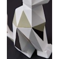 Miniatyrbillede 3 af 4: Katteskulptur Statue Geometrisk Statue Dekoration Kunstharpiks Gave 7,5 Tommer