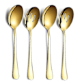 Miniatyrbillede 1 af 5: Guld serveringsskeer 4 stk., Inkluder 2 serveringsskeer 2 hulskeer