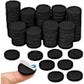 Miniatyrbillede 1 af 5: 80 stk møbelfiltpuder (sort, diameter 2,5 cm, tykkelse 2 mm), gulvbeskyttere, selvklæbende møbelpuder til stole, tykke ben, anti s