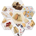 Miniatyrbilde 3 av 5: 75 stk ca. 10*14cm lerretsposer, lerretsposer med snøring, lerretsposer i beige, smykkeposer, gaveposer med lerretsposer med snøring gavemerker for bryllup Chri