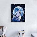 Pikkukuva 2 / 4: DIY 5D timanttimaalaussetti aikuisille, susi timanttimaalaus täysi timantti taide susi strassi maalaus koti seinäkoriste 12x16 tuumaa