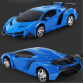 Miniatyrbilde 4 av 4: Fjernstyrt bil, 2 i 1 Transformer Robotbil, One Touch Transformer Fjernstyrt Transformers Bil Robot Blue