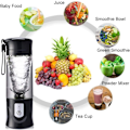 Miniatyrbild 3 av 5: USB Säkerhet Elektrisk Juicer Cup, Juice Blender, Laddningsbar Mini Bärbar Blender/Juice Blender Krossad Is Blender Svart