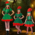 Miniatyrbild 5 av 5: Kvinnors jul kläder Halloween kläder vuxen grön kläder jul spirit cosplay förälder-barn kläder lämplig för höjd 165-175cm