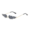 Miniatyrbilde 2 av 2: Solbriller Rimless Wave Briller Brannform Briller Briller Til Fest gray