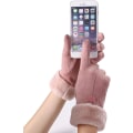 Miniatyrbild 2 av 6: Damvinter Varma Handskar Touch Screen Mocka Tjockt Foder Vantar Dam Utomhus Handskar pink