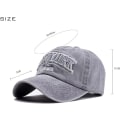 Pikkukuva 2 / 5: Baseball-lippis, unisex vintage-farkkulippis, säädettävä lippis, hiphop-muoti, snapback-urheilulippis, kirjailtuja kirjaimia, moottoripyörälippis, harmaa