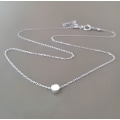 Miniatyrbild 4 av 4: Fint flerskiktat halsband i sterlingsilver med en liten rund prickpärla för kvinnor
