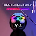 Pikkukuva 2 / 5: Bluetooth 5.0 -yhteensopiva kaiutin LED-digitaalisella herätyskellolla, musiikkisoittimella, langaton pallomainen kellokaiutin, mini BT-kaiutin