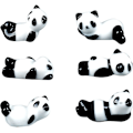 Miniatyrbillede 1 af 5: 6 stk. søde panda spisepinde hvile stativ holder til spisepinde, keramisk spisepinde stativ hvile stativ gave til drenge piger børn