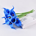 Miniatyrbillede 1 af 5: Kunstig Calla Lily 10 stk. Orange Blomster Kunstige Liljer Blomsterbuket Falske Calla Liljer Plante Dcor Til Blomsterarrangement Bryllup, Braidal, H 8 10pcs