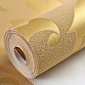 Miniatyrbillede 1 af 2: Europæisk stil luksus damask non-woven 3d tapet simpelt præget væg rulle papir lodret soveværelse hjem dekoration Golden