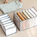 Miniatyrbillede 3 af 3: 2 stk. Jeans Organizer Opbevarings Skuffe Bukser Sammenfoldelig Mesh Garderobe
