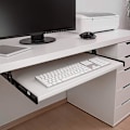 Miniatyrbild 2 av 4: Helt utdragbara teleskopskenor för montering under bord - Justerbar styrskena för tangentbordslåda - Tangentbordsbricka - Tangentbord under skrivbord