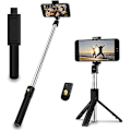 Miniatyrbillede 1 af 3: Bluetooth Selfie Stick Stativ Med Fjernbetjening, Rotation Selfie Stick
