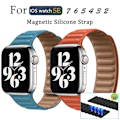 Miniatyrbillede 3 af 5: Magnetisk læderrem til IOS Watch Series, 38\\40\\41mm (grå)