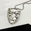 Miniatyrbillede 5 af 5: Populær enkel halskæde titanium stål smykker kvinde klovn maske hip hop hiphop vedhæng sweater kæde kvinde halskæde mand