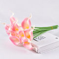 Miniatyrbillede 1 af 5: Kunstig Calla Lily 10 stk Orange Blomster Kunstige Lillier Blomsterbuket Falske Calla Lillier Plante Dcor Til Blomsterarrangement Bryllup, Braidal, H 5 10pcs