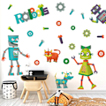 Miniatyrbild 4 av 5: Robot Robot Katt Robot Hund Skruv Väggklistermärke Vardagsrum Sovrum Väggdekoration