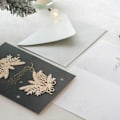 Miniatyrbild 3 av 5: Julgranskort, präglat julgåvokort med kuvert, elegant julsymbol,