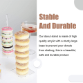 Miniatyrbilde 3 av 5: 4 stk firkantet base akryl donuts stativ dekorativ smultring bagels display rack holder for bursdag bryllup bankett (15 tommer*2 10 tommer*2)