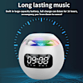 Pikkukuva 4 / 5: Bluetooth 5.0 -yhteensopiva kaiutin LED-digitaalisella herätyskellolla, musiikkisoittimella, langaton pallomainen kellokaiutin, mini BT-kaiutin
