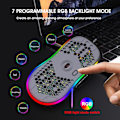 Miniatyrbillede 5 af 5: X600 RGB lysende makro programmeringsspilmus 6 taster kan slukke lyset Understøtter forskellige spil kablet mus