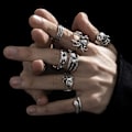 Miniatyrbillede 2 af 5: 7 stk. Punk Snake Ringe til Kvinder Gothic Spider Mænd Smykker