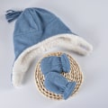 Pikkukuva 3 / 5: Lasten kaksinkertainen fleece-pipo, söpö vauvan poikien tyttöjen fleece-pipo, korvalaput, tummanpunainen M