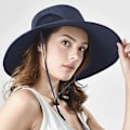 Miniatyrbillede 2 af 5: Unisex bredskygget hat, Upf 50+ vandtæt solbeskyttelse, sommer UV-beskyttelse Boonie Hat Dark Blue