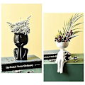 Miniatyrbilde 2 av 4: Blomsterpotter Sukkulenter Vase Gresk Statue Blomsterpotter Hjem Hagedekorasjon BLACK