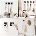 Miniatyrbild 2 av 5: Självhäftande krokar, svarta självhäftande handdukskrokar i rostfritt stål, 4-pack