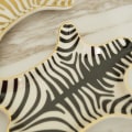 Miniatyrbilde 4 av 5: Zebra Stripe Smykkebrett Keramisk Serveringsplate Gullbelagt 5,9 Tommer, Svart