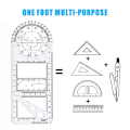 Miniatyrbilde 4 av 4: Multifunksjonell tegnelinjal Matematikk Geometrisk måling Undervisning Clear