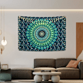Miniatyrbild 3 av 5: Bohemisk Mandala-väggbonad Hippie-väggbonader Psykedelisk påfågel Boho-väggbonad för sovrum Blå, 150*200cm