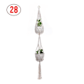 Miniatyrbild 1 av 5: 2 st Macrame växt hängare vit handgjord bomullsrep inomhus utomhus hängande växtkruka 28