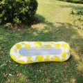 Miniatyrbillede 3 af 3: Oppustelig flydende poolstol PVC oppustelig flydende seng citron oppustelig hængekøje flydende hængekøje med hovedgærde bøjer og madras flydende pool